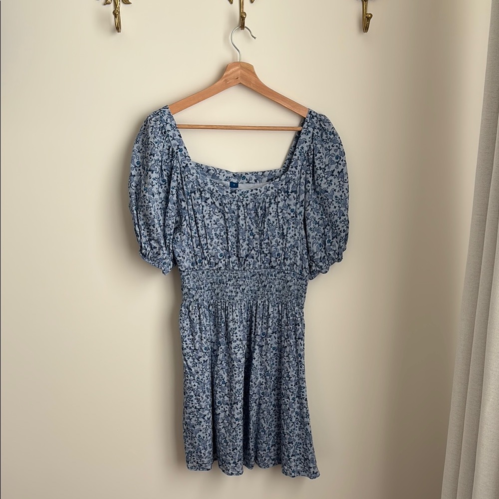 Short Floral Blue Dress